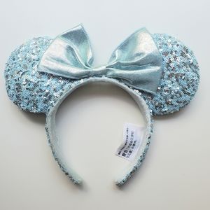 Arendelle Aqua Frozen Disney Minnie Ears, Light Blue Sequins